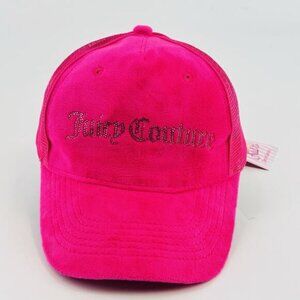 JUICY COUTURE Hot Pink VIVA LA JUICY Velour Mesh Snapback OSFM Cap Hat - NWT
